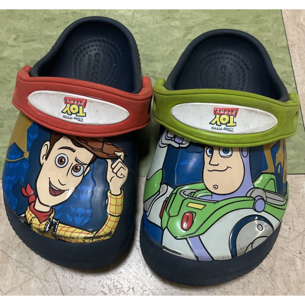 Crocs Fun Lab Toy Story Woody Buzz Lightyear Navy Blue Clogs Toddler Size C7